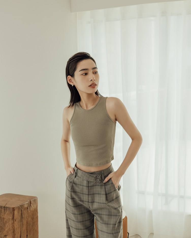 PROJECT.M 日常圓領羅紋削肩背心