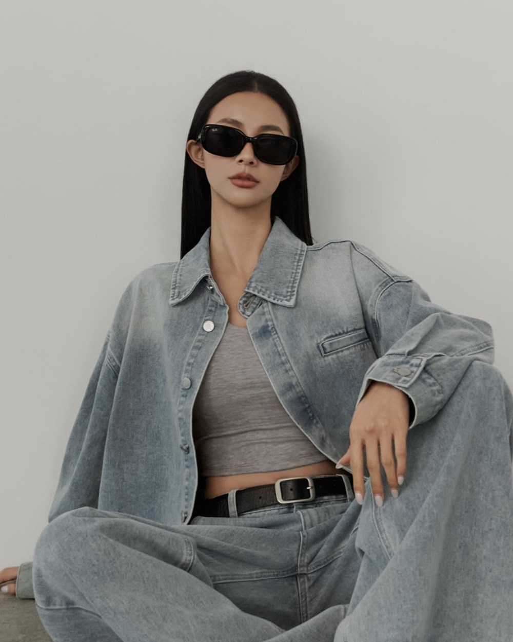 口袋寬鬆牛仔外套(UNISEX)