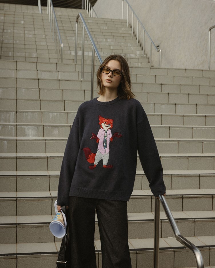 動物方城市2系列 人物刺繡針織毛衣