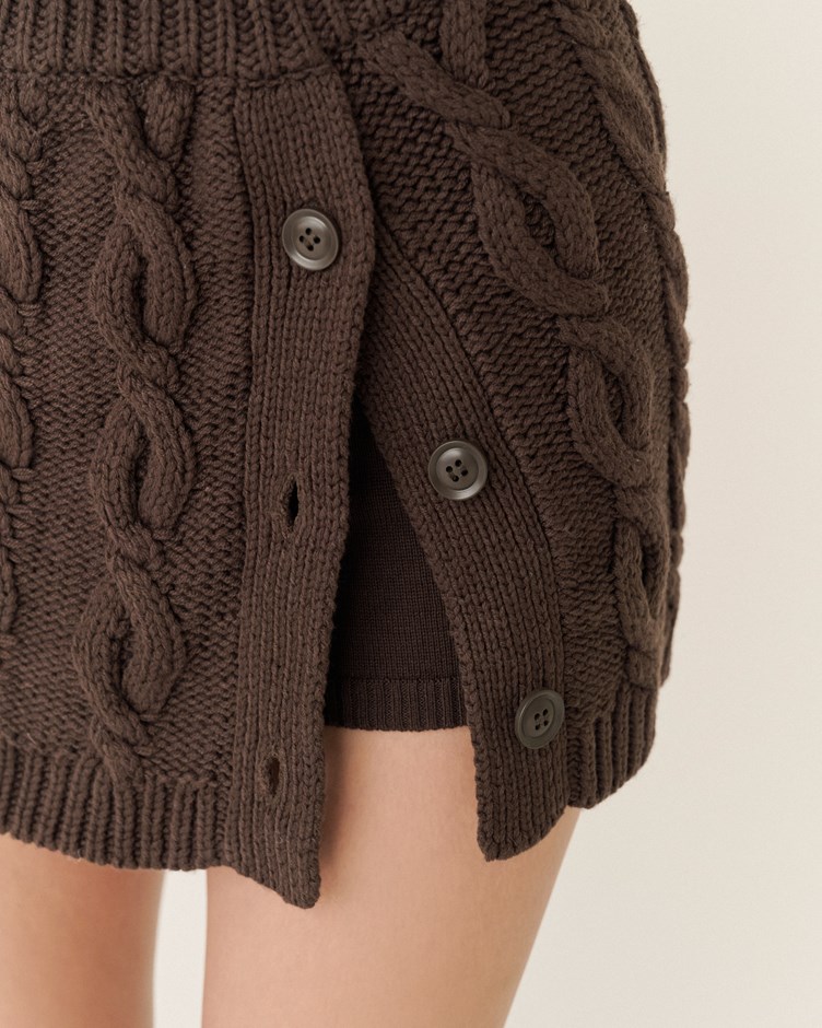 冬日溫暖麻花針織短裙