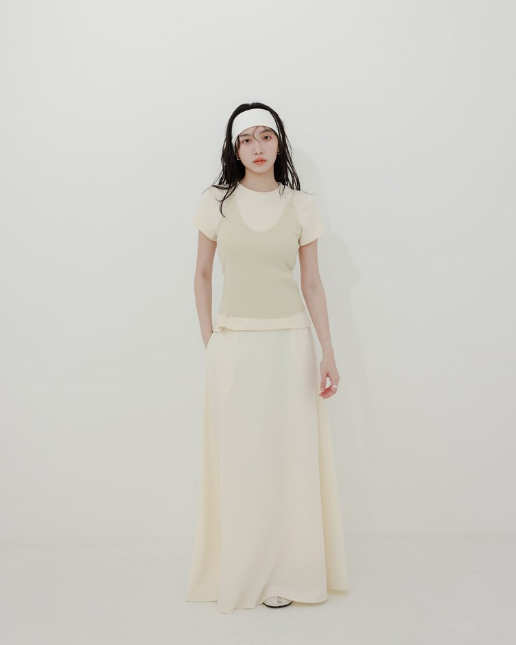 份量感垂墜傘擺西裝裙