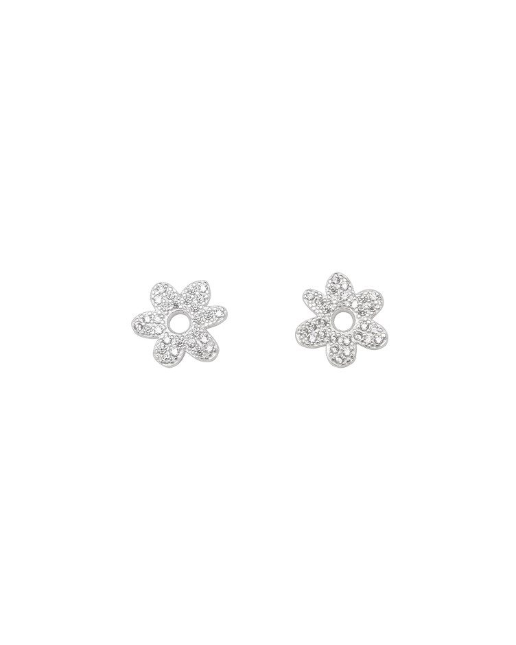 flower rhinestones earrings