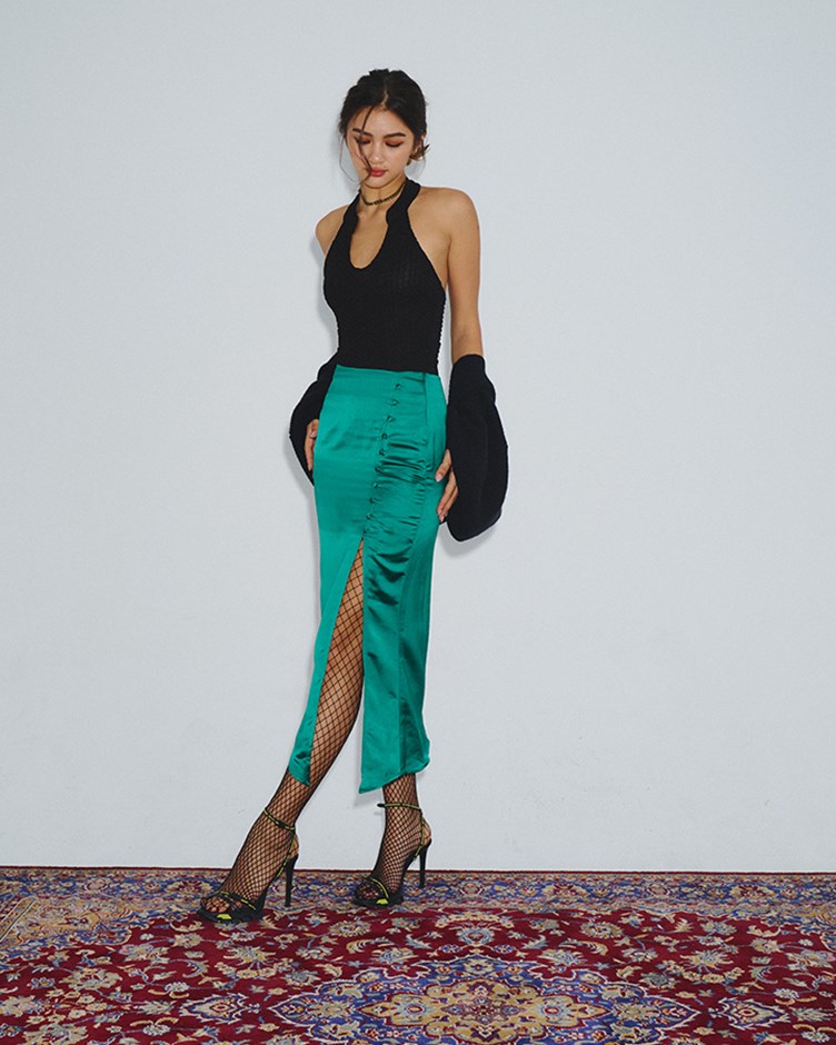 side slit mermaid skirt