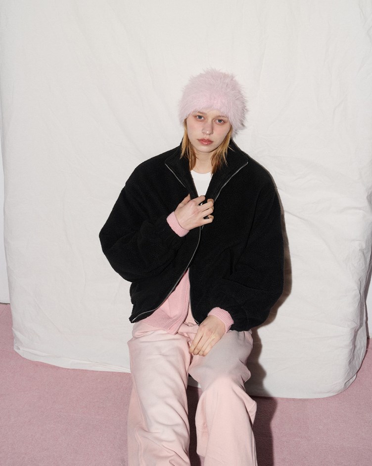 V領雙拉鍊針織外套