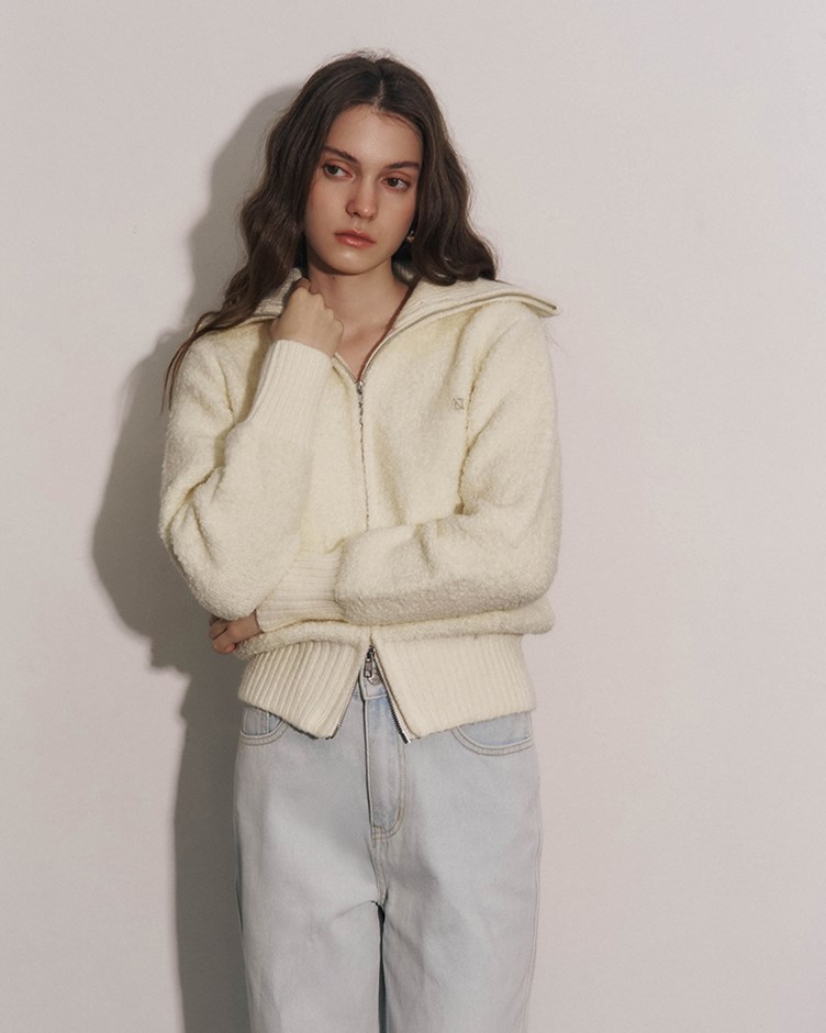 大翻領圈圈針織外套(ME.)