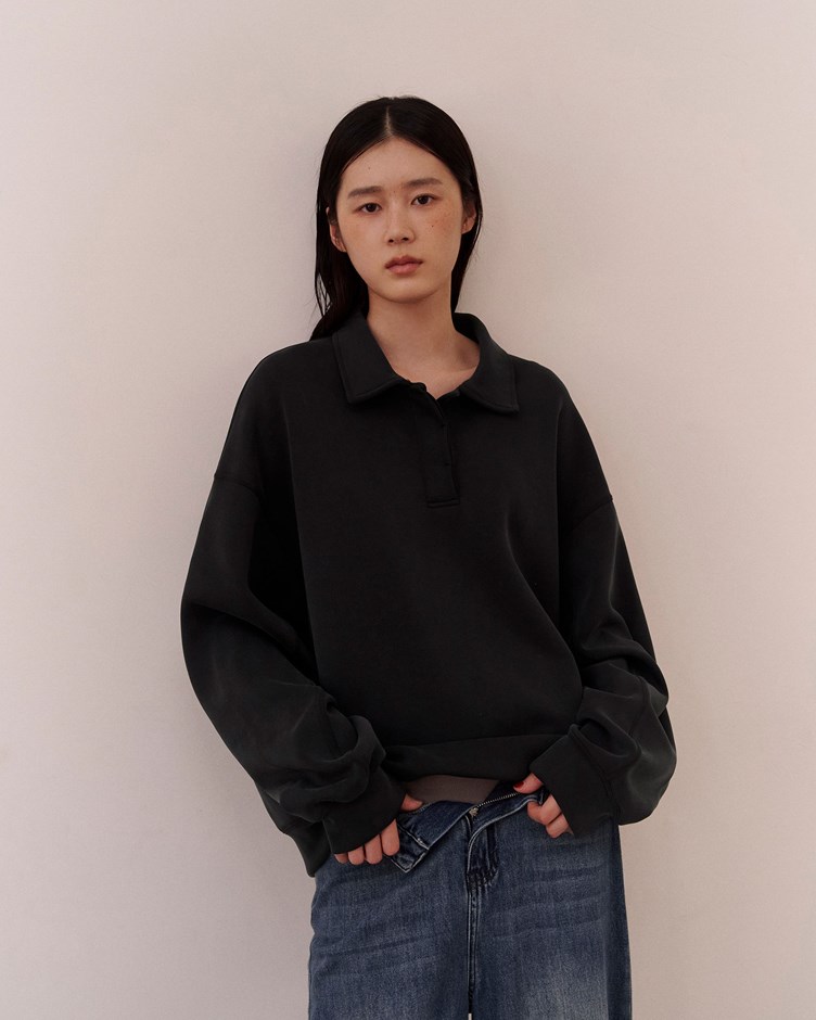 舒適雲朵翻領排釦大學TEE(厚磅)