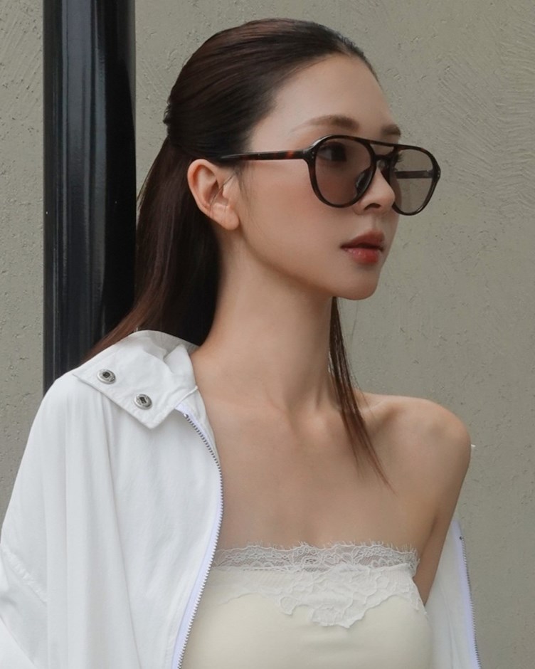 復古琥珀大框墨鏡