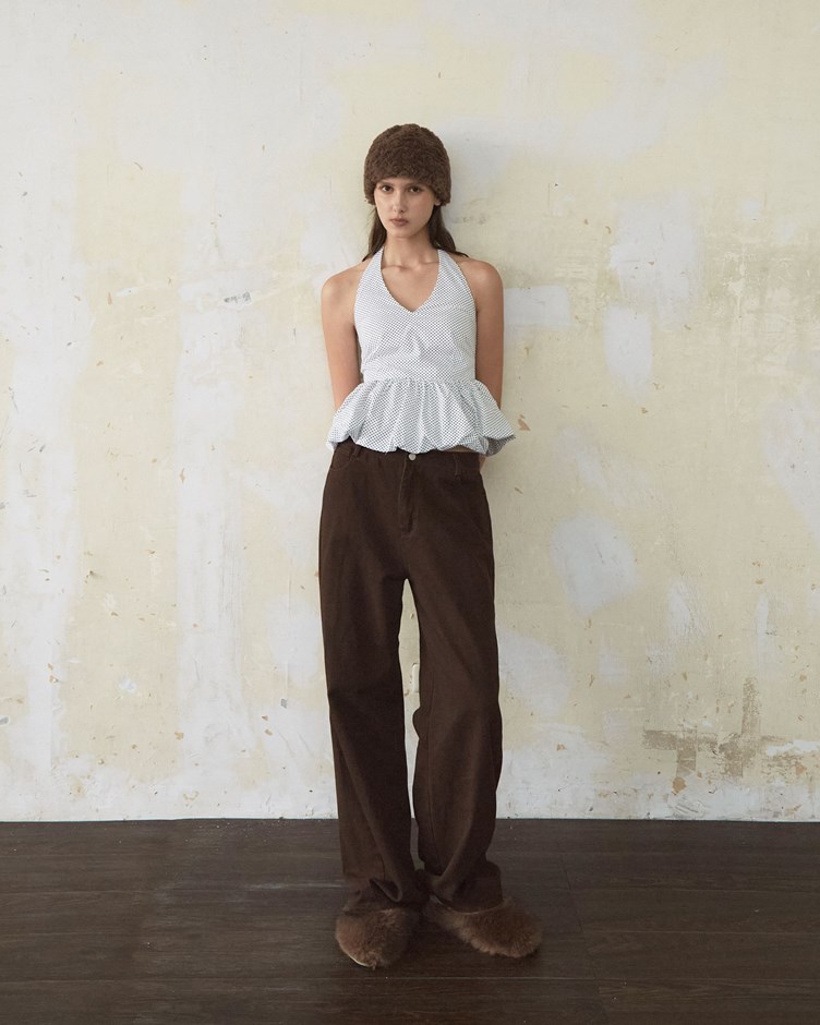 澎澎感V領點點綁帶背心