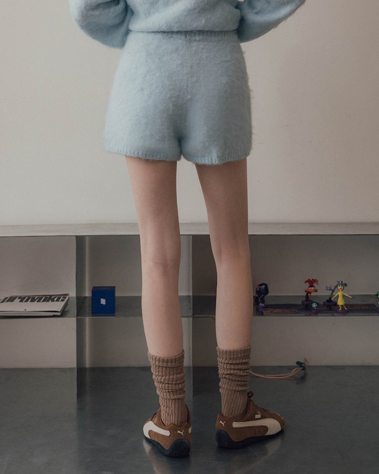羊毛感針織短褲