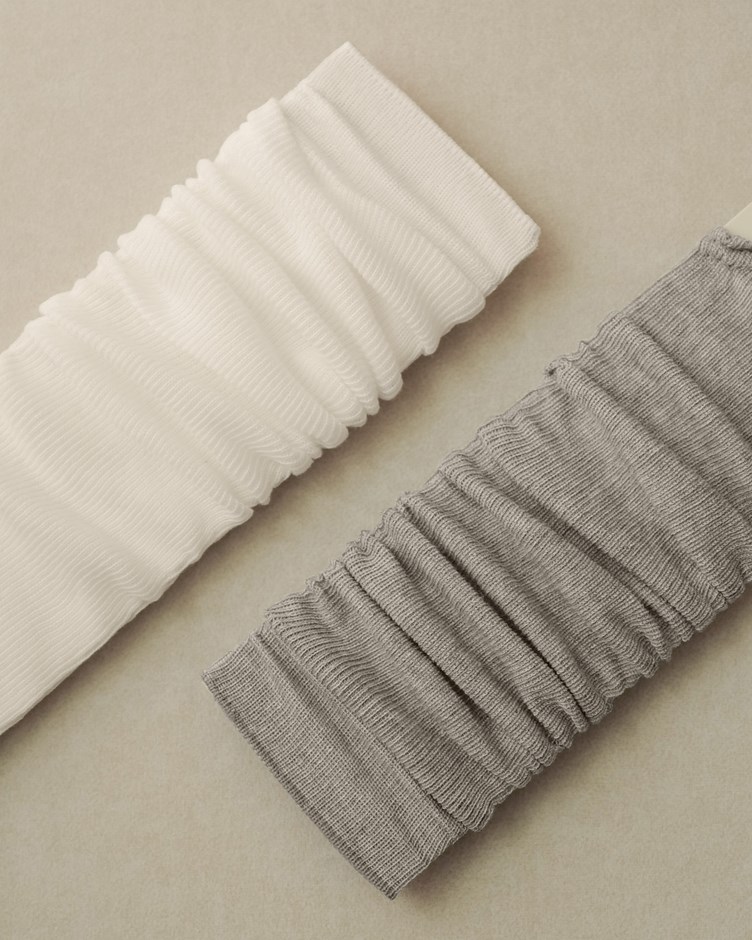 針織透肌長筒堆堆襪套