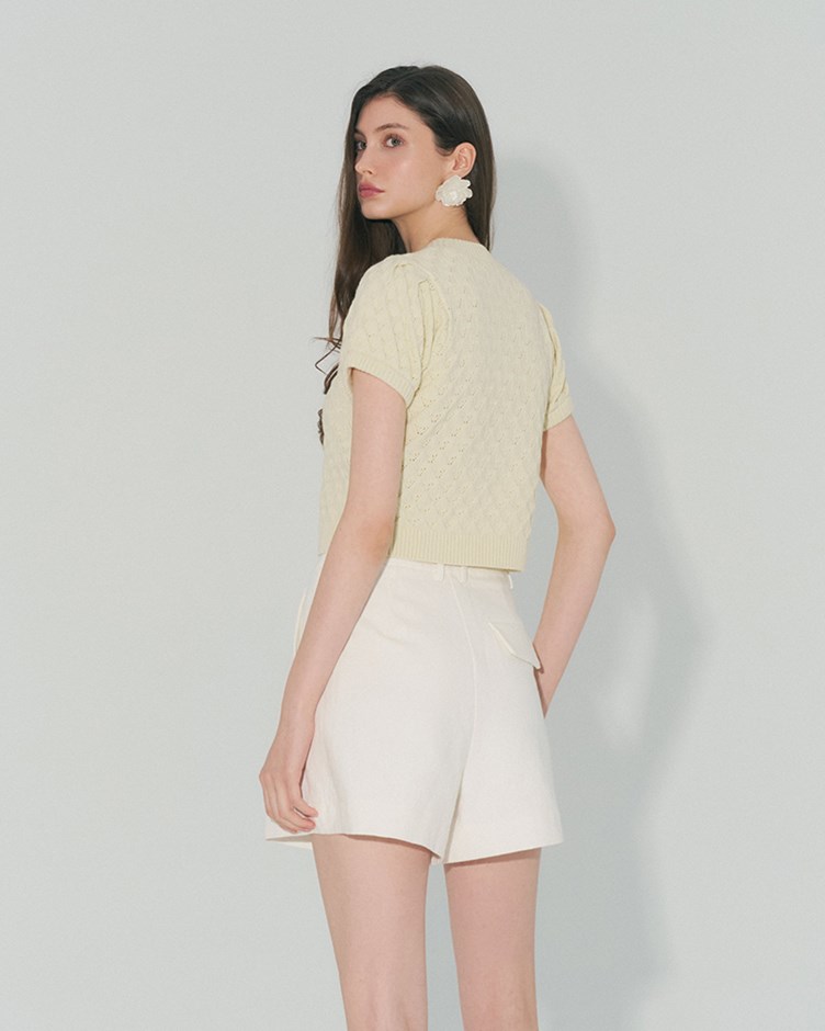 特殊織紋立領勾釦上衣