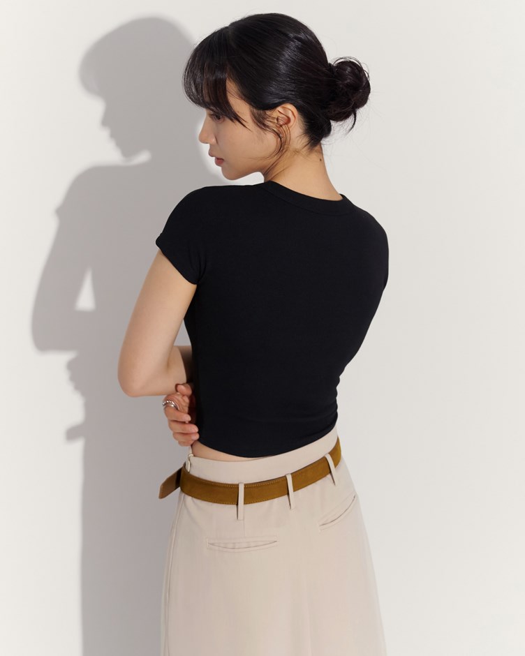 拉克蘭袖親膚羅紋TEE