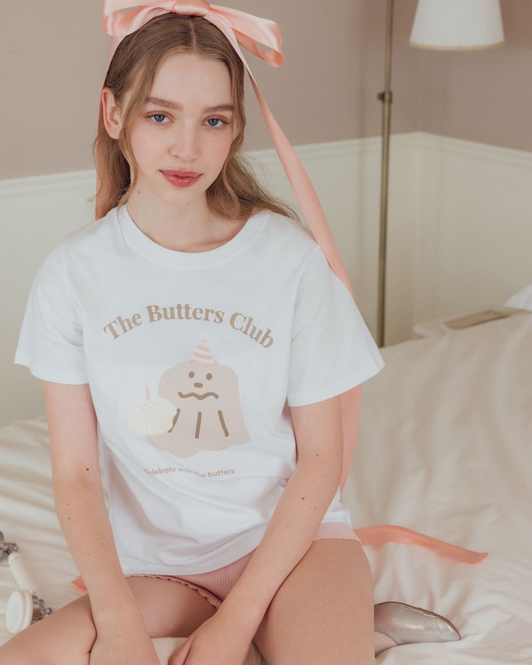 BUTTER 奶油派對刺繡短袖TEE