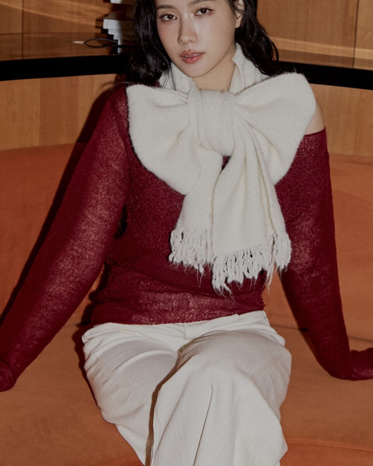 細閃流蘇針織圍巾