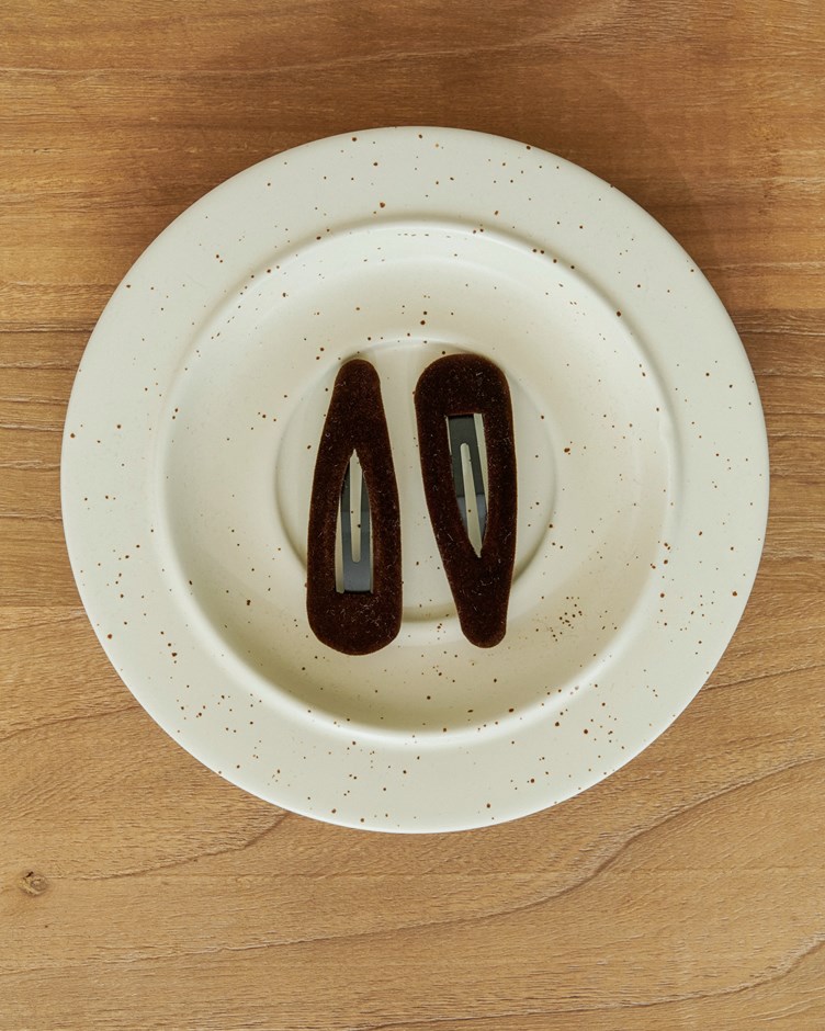 時髦絲絨小髮夾(一對)