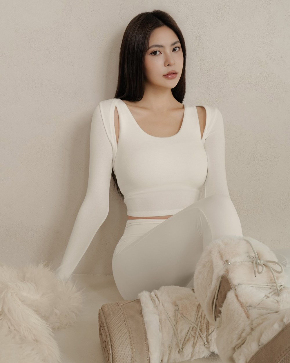 暖絨內磨毛坎肩罩衫