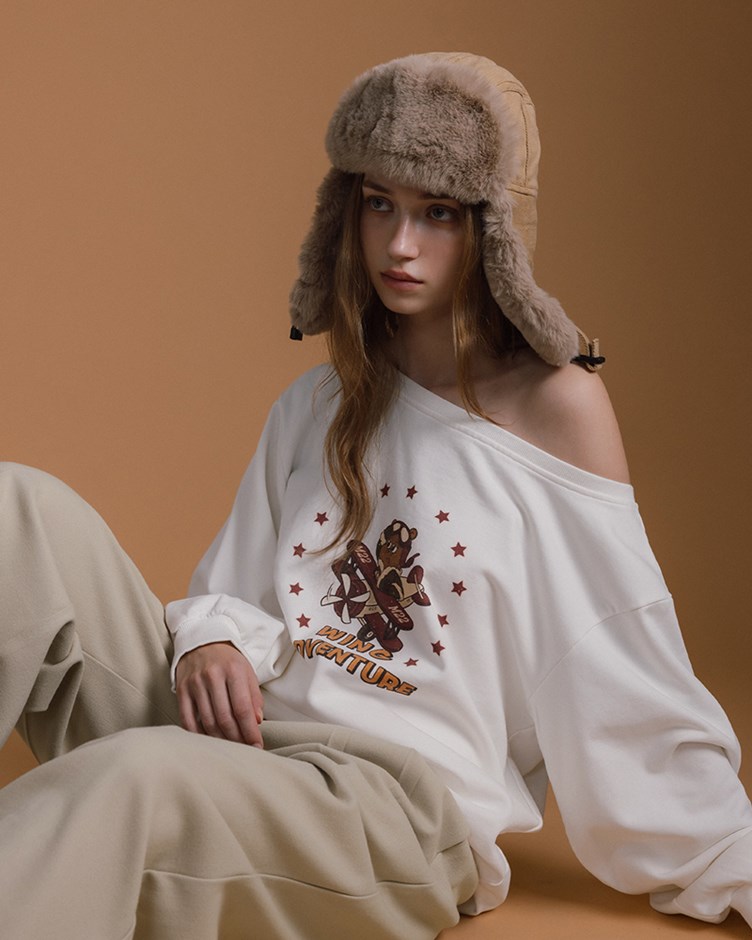 Bobby&Bella飛行員熊熊露肩衛衣