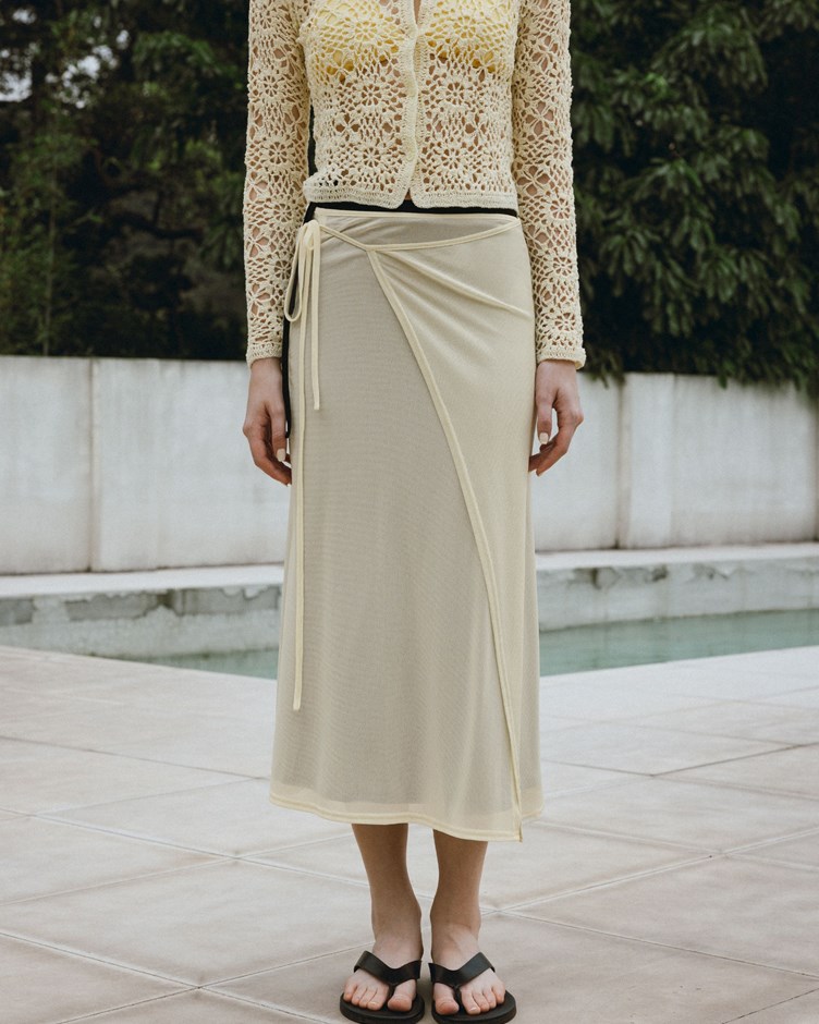 透肌感綁帶網紗襯裙