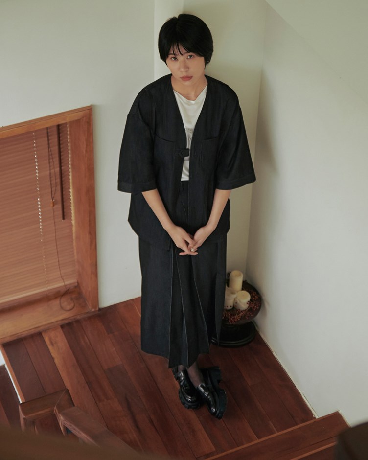 丹寧感Kimono寬版外套