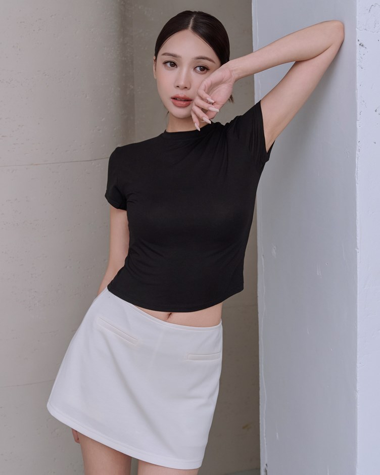 柔膚冰肌圓領短TEE