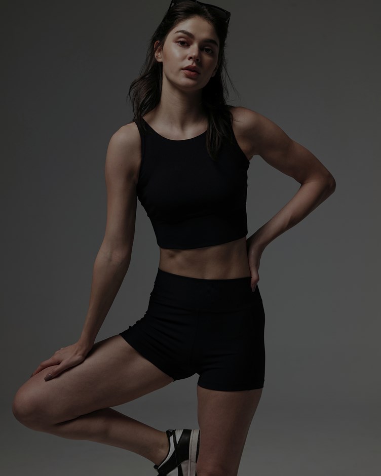 包覆感高腰套裝-單車褲