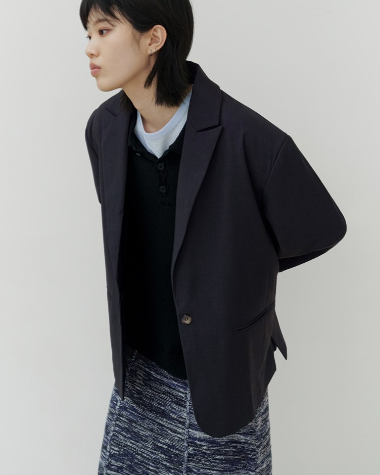 寬版簡約西裝外套