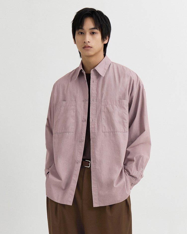 水洗加工口袋襯衫