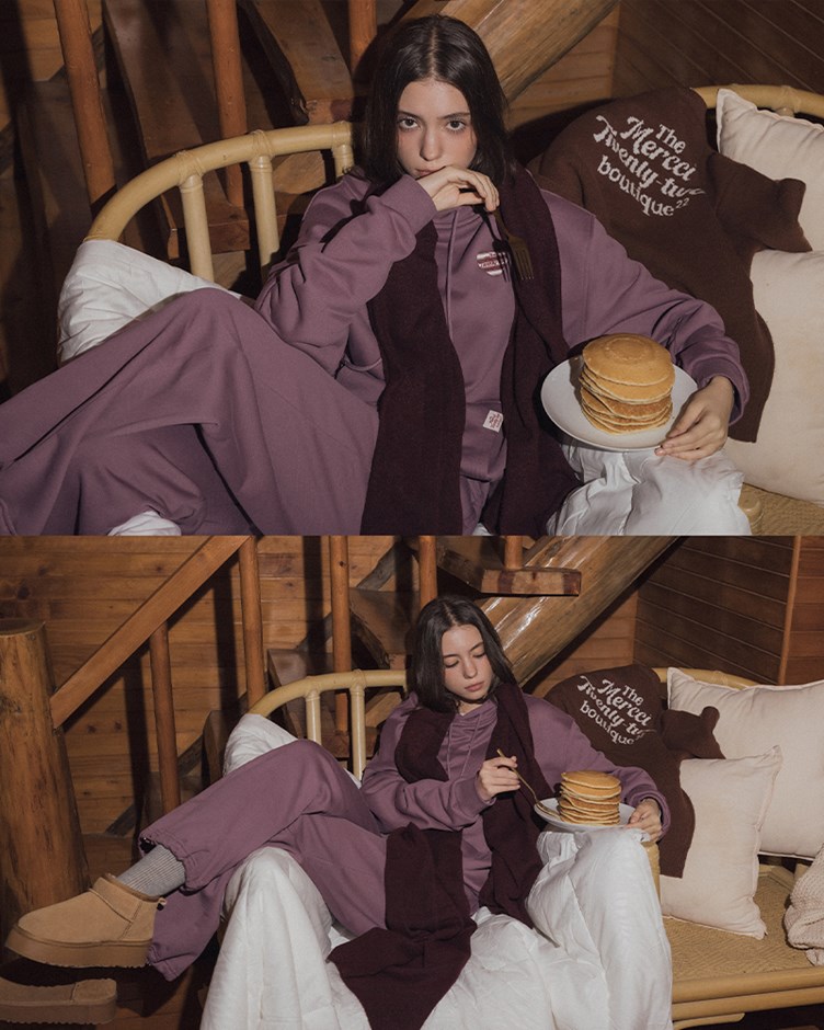 條紋LOGO寬鬆連帽Tee(22)