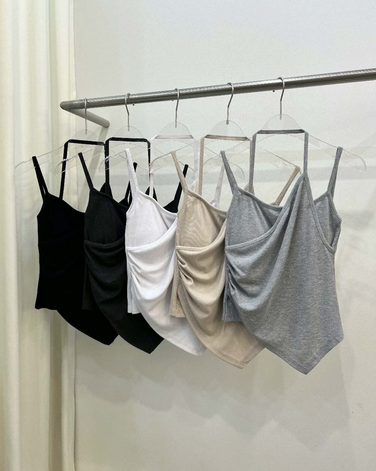 不規則剪裁細肩BRA TOP背心