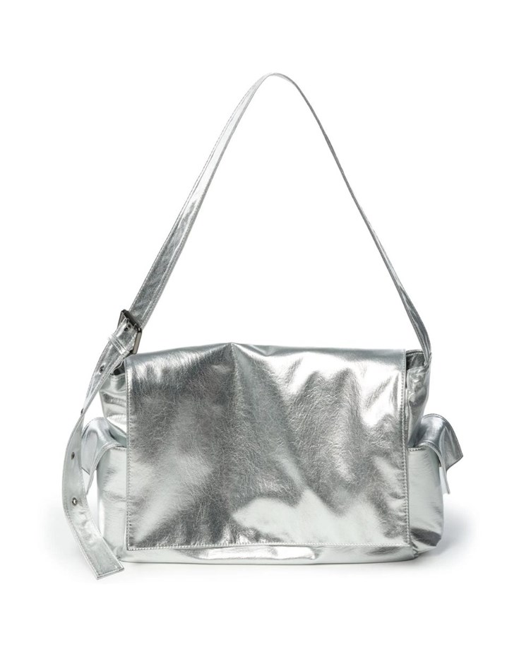 SIde Pocket Massanger Bag L - nappa silver