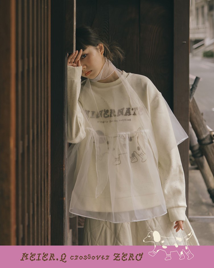 zero-空氣層次透紗寬版上衣