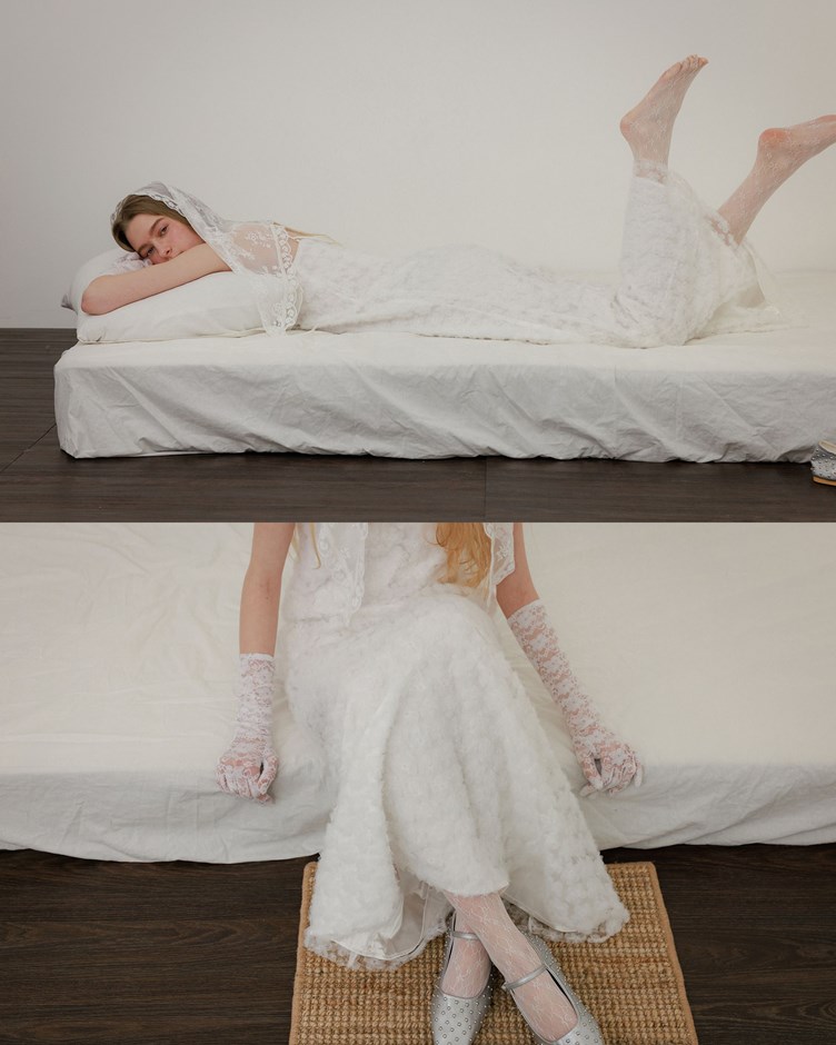 立體花朵細肩綁帶洋裝