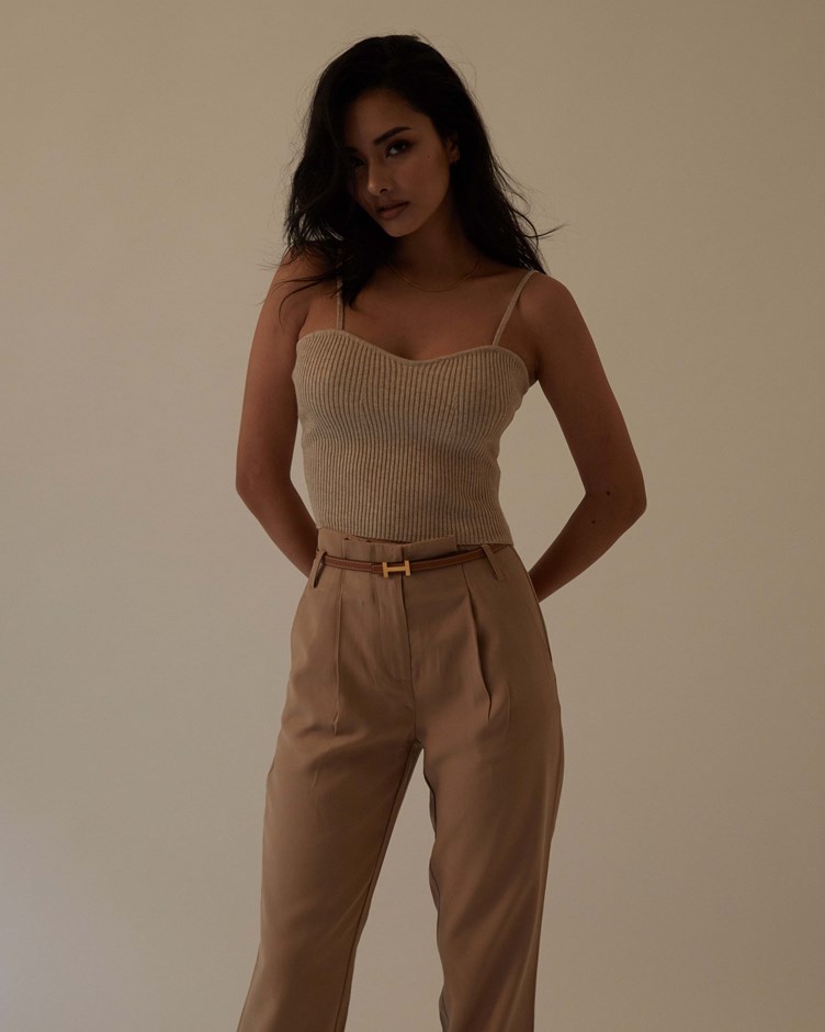 High-Waisted Paperbag Pants